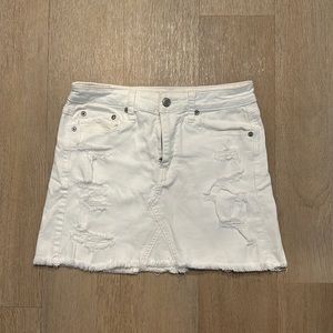 American Eagle White Jean Skirt